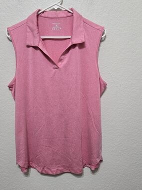 Gradual Sleeveless Polo Top - Pink Size L